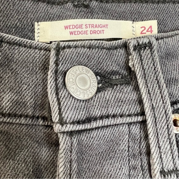 Levis Wedgie straight high rise grey jeans 24 - Picture 11 of 15
